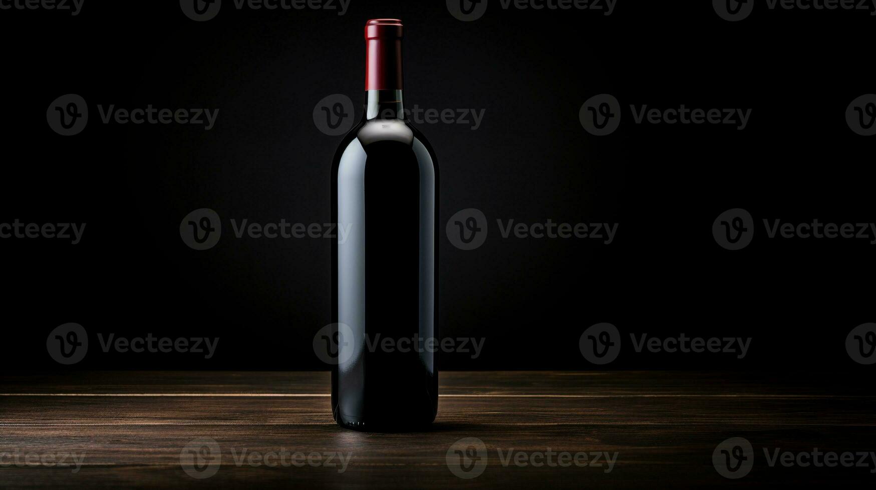 AI generated Elegant black bottle with wine ai generated mockup photo