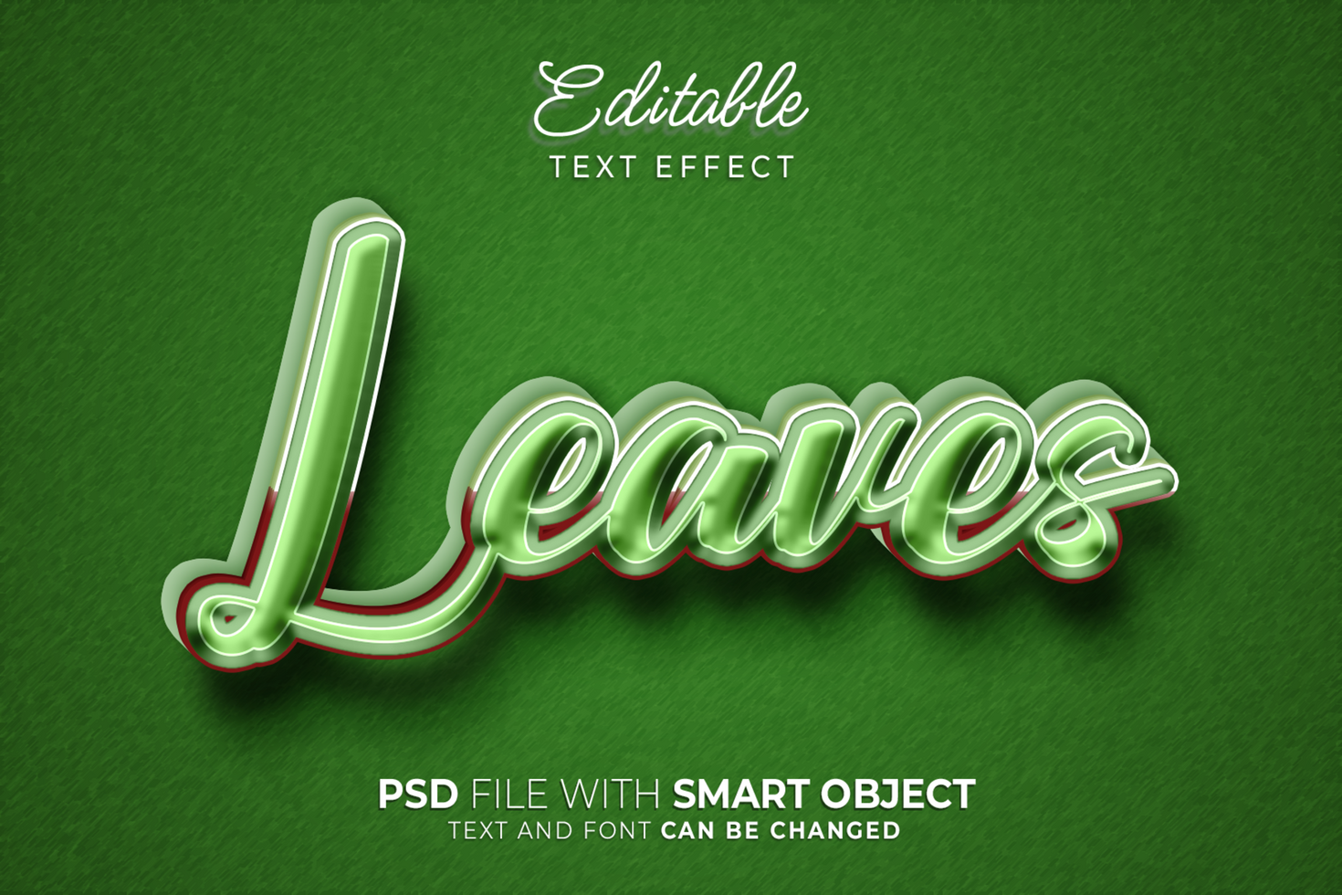 3D Leaf text editable text effect. easy to use. suitable for title design. psd