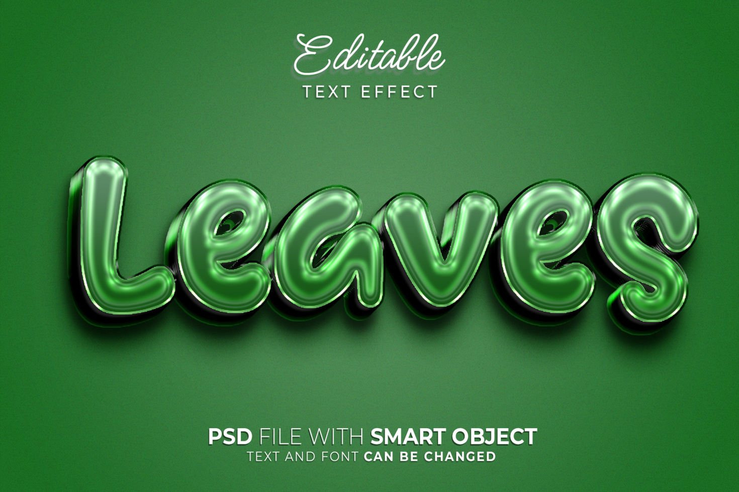 3D Leaf text editable text effect. easy to use. suitable for title design. psd