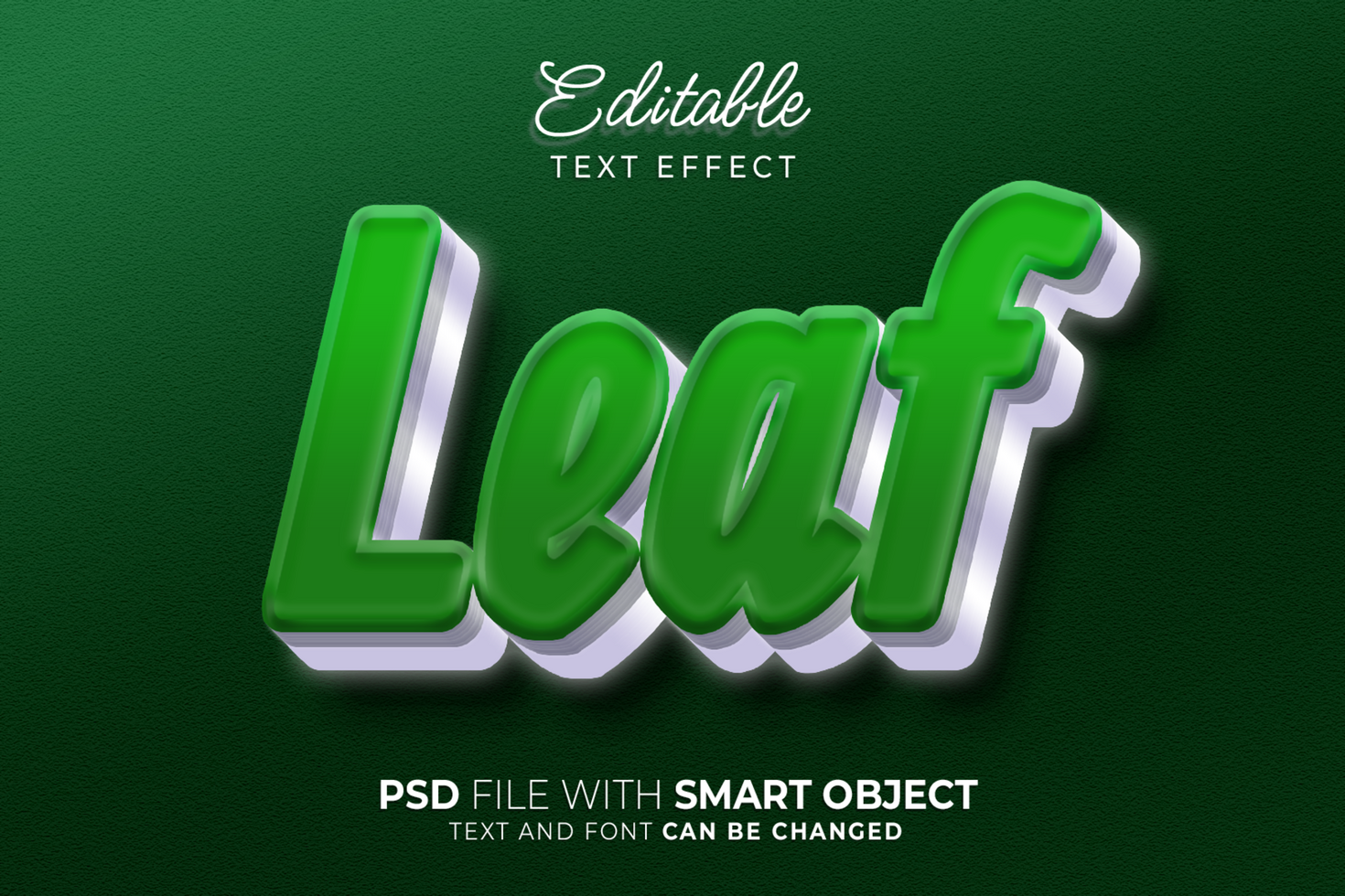 3D Leaf text editable text effect. easy to use. suitable for title design. psd