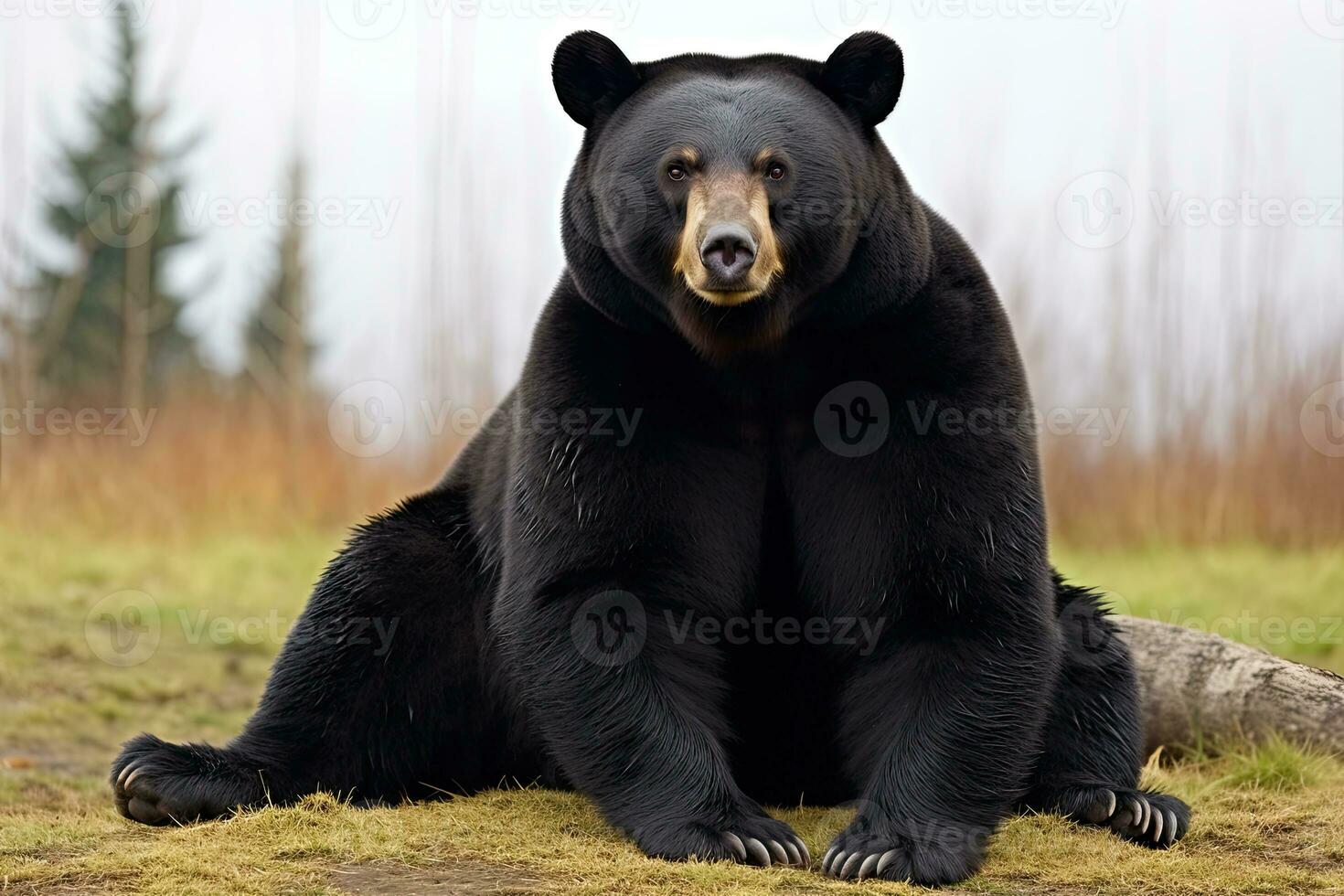 AI generated Realistic black bear clipart photo