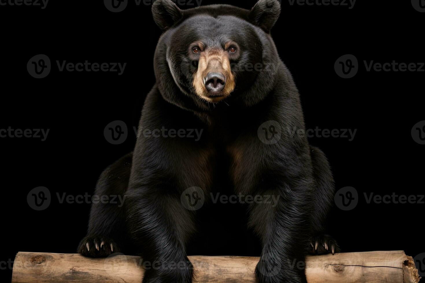 AI generated Realistic black bear clipart photo