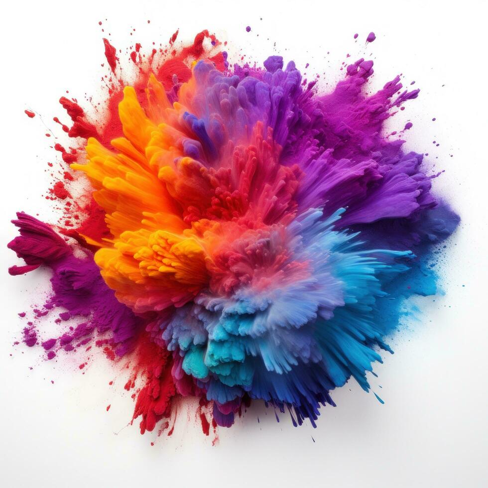 AI generated Multicolored Holi, Holli, Holly. bright splash isolated photo