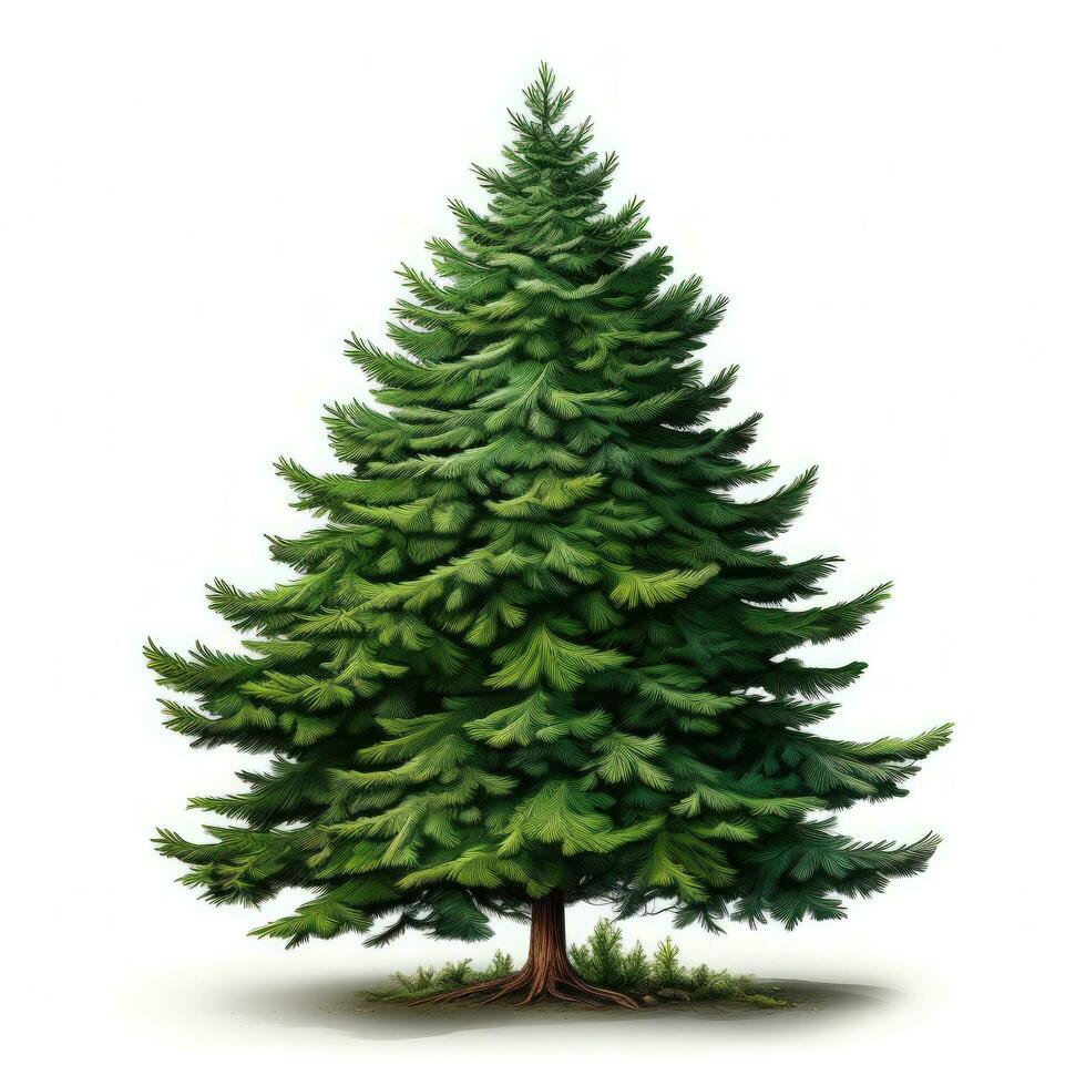 AI generated Green cartoon Christmas tree isolated photo