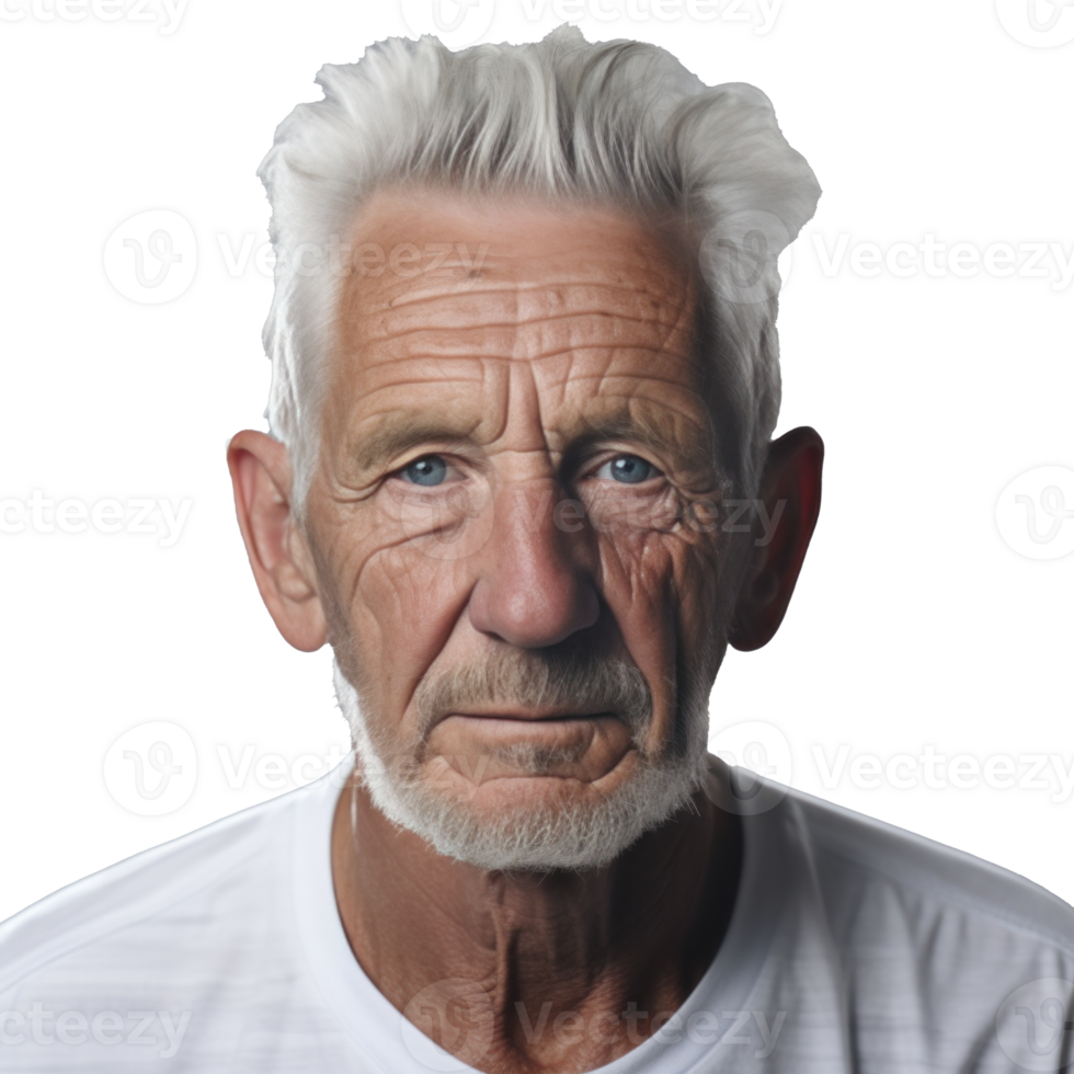 AI generated a happy older man smiling for the camera isolated. png