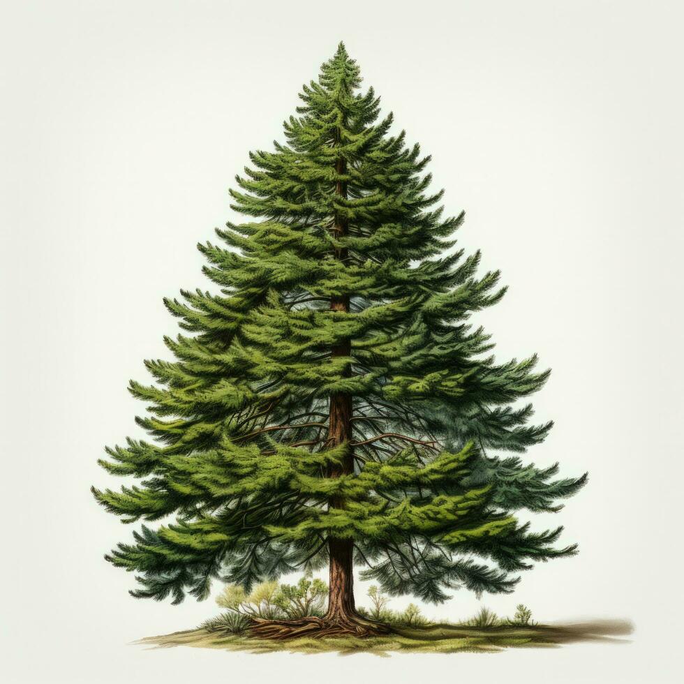 AI generated Green cartoon Christmas tree isolated photo