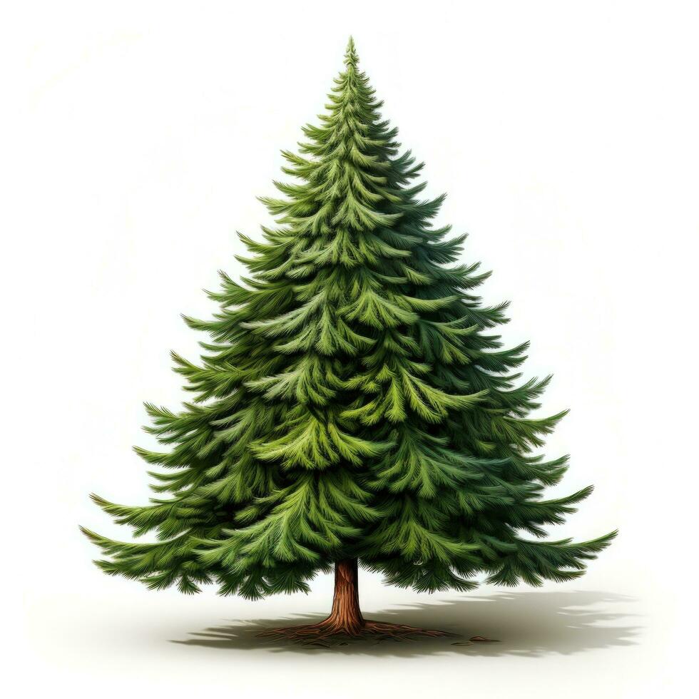 AI generated Green cartoon Christmas tree isolated photo