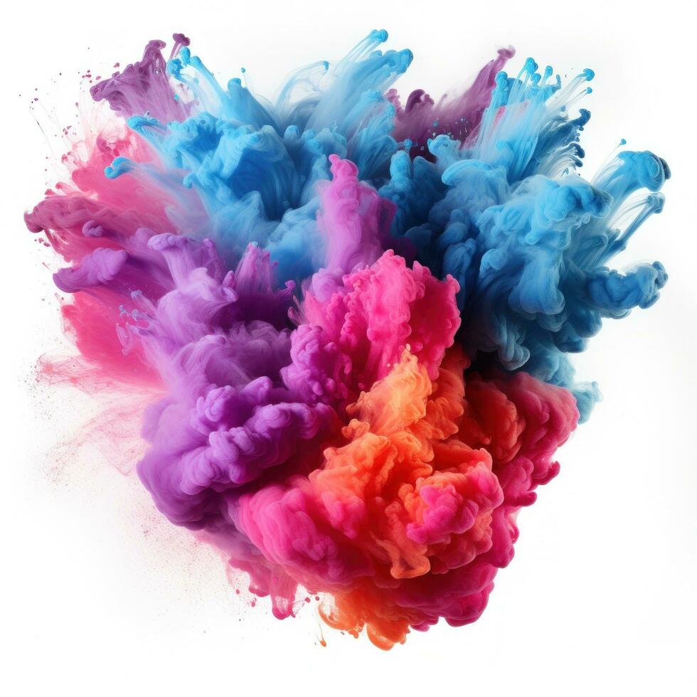 AI generated Multicolored Holi, Holli, Holly. bright splash isolated photo