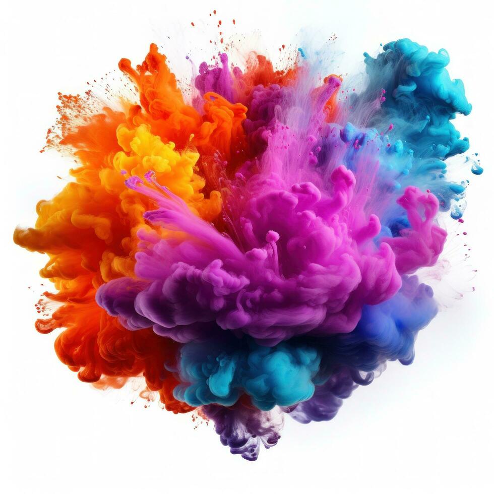 AI generated Multicolored Holi, Holli, Holly. bright splash isolated photo