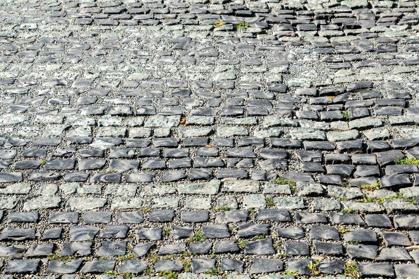 cobblestone pavement on street in Batumi city photo