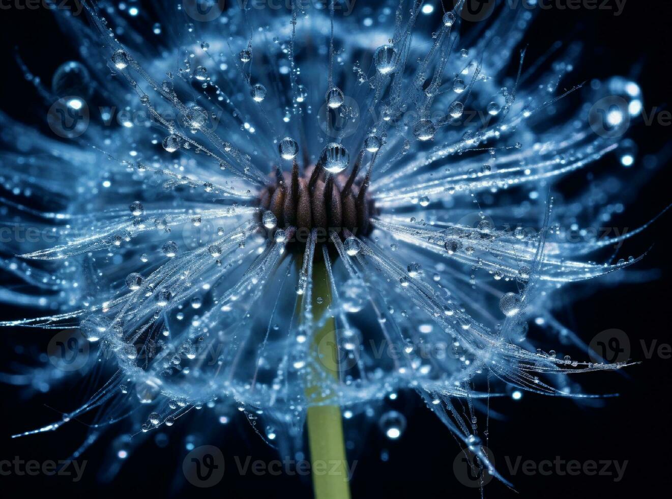 AI generated Dandelion seeds on bokeh background. 3d rendering photo