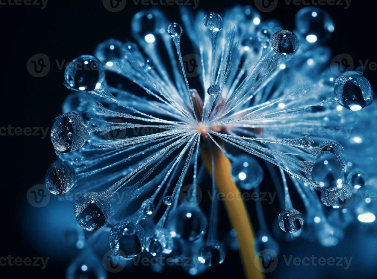 AI generated Dandelion seeds on bokeh background. 3d rendering photo