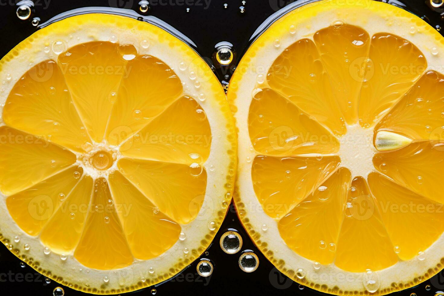 AI generated Slices of lemon and lemon as a background photo