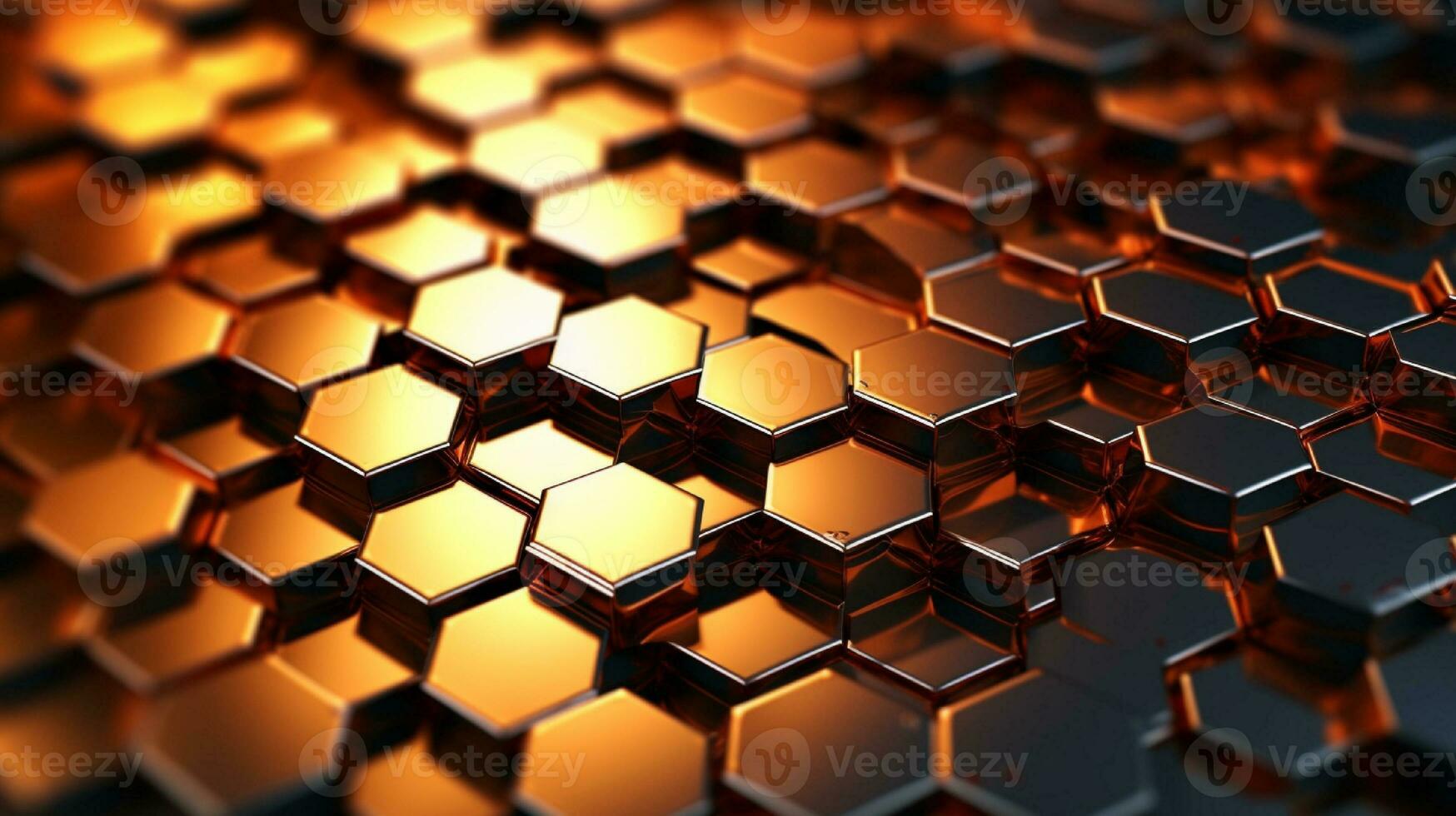 AI generated 3D rendering of abstract background with hexagons generated with AI photo