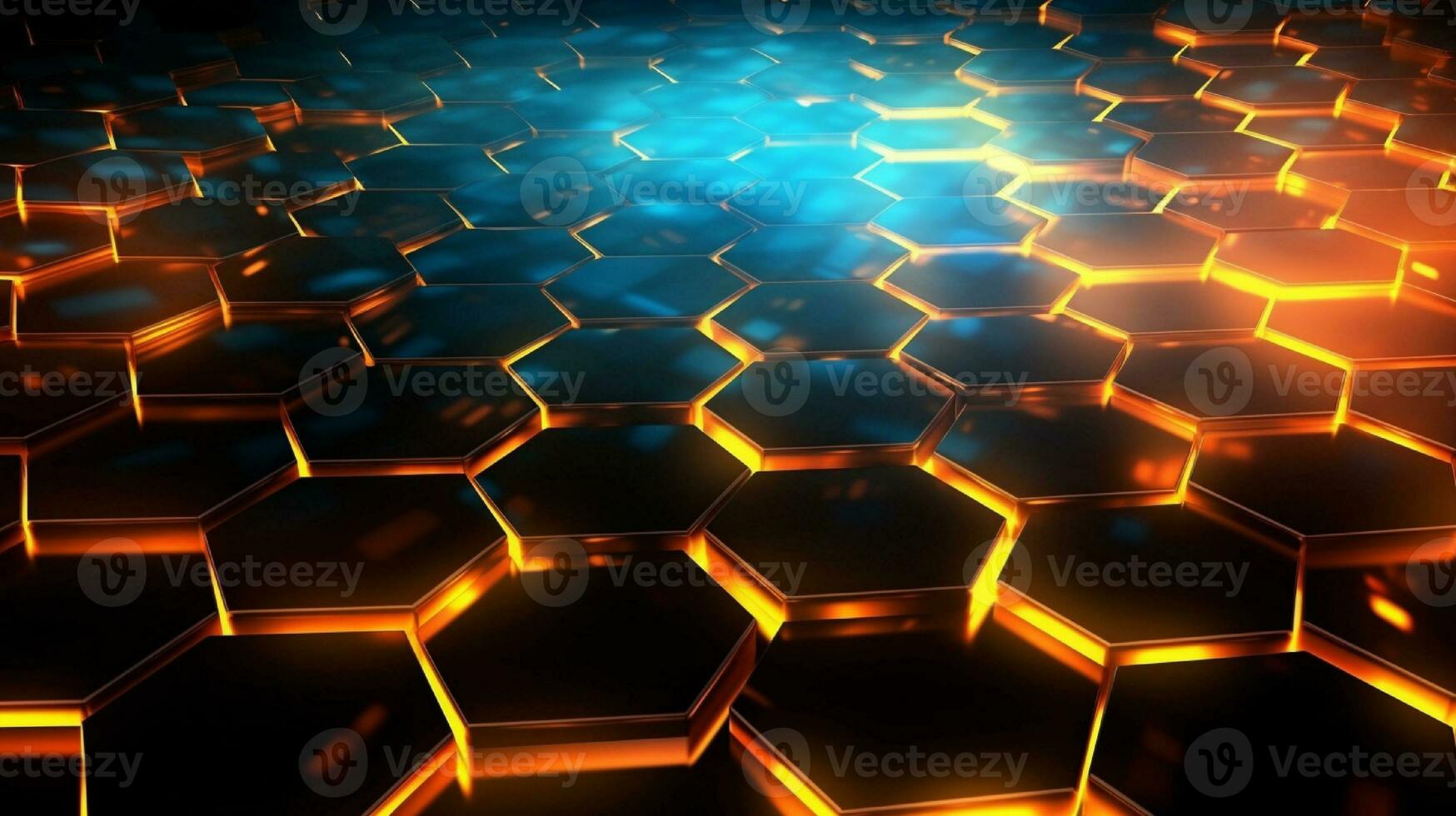 AI generated 3D rendering of abstract background with hexagons generated with AI photo