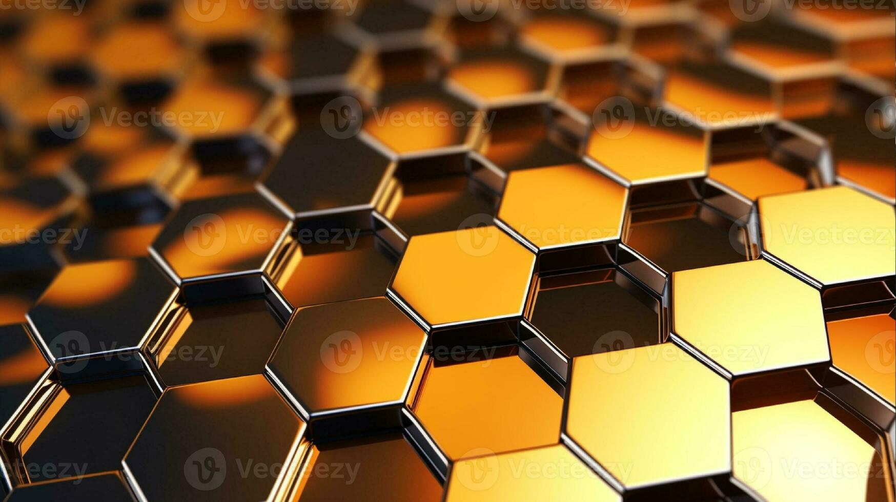 AI generated 3D rendering of abstract background with hexagons generated with AI photo