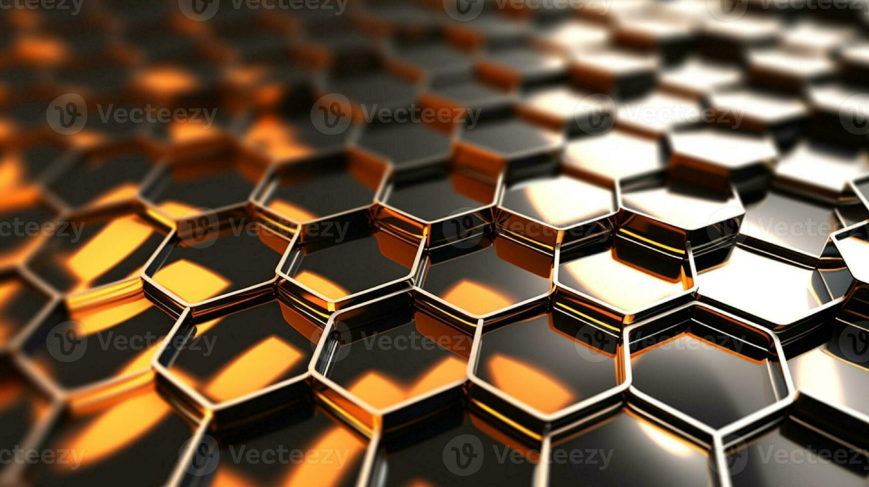 AI generated 3D rendering of abstract background with hexagons generated with AI photo