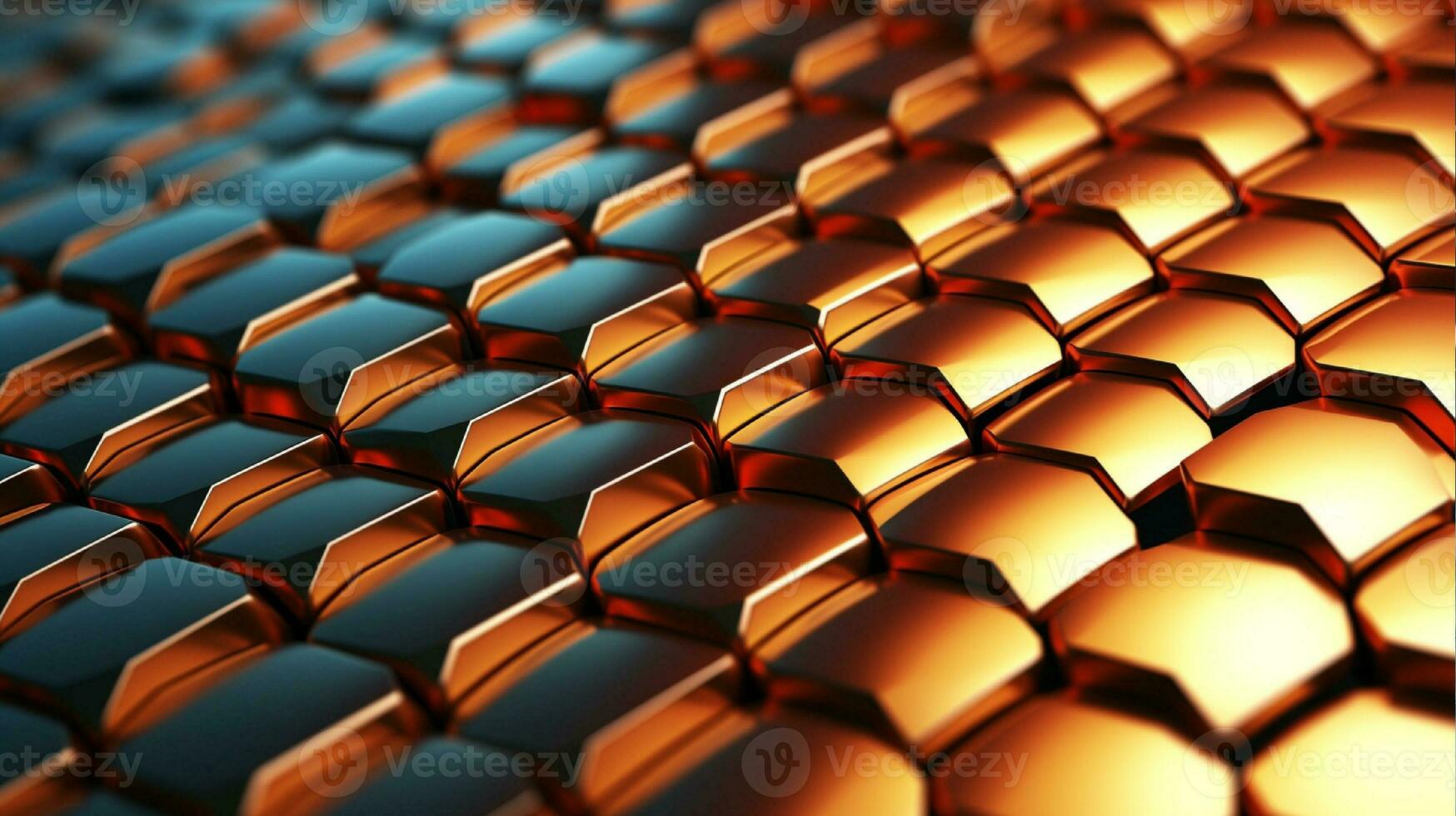 AI generated 3D rendering of abstract background with hexagons generated with AI photo