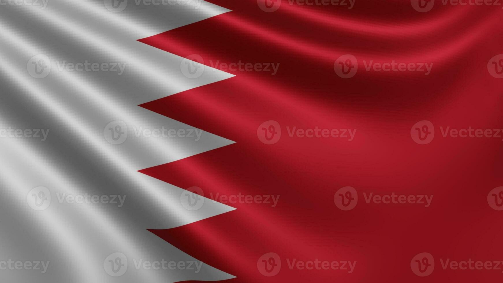 Render of the Bahrain flag flutters in the wind closeup, the national flag of photo