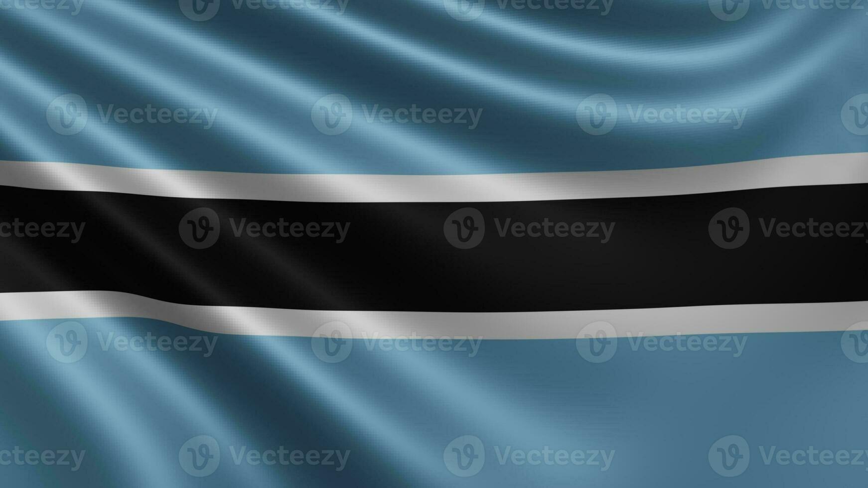 Render of the Botswana flag flutters in the wind closeup, the national flag of photo