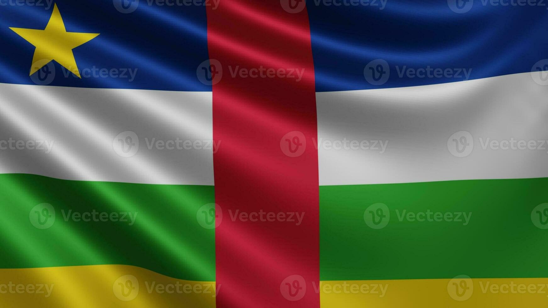 Render of the Central African Republic flag flutters in the wind closeup, the photo