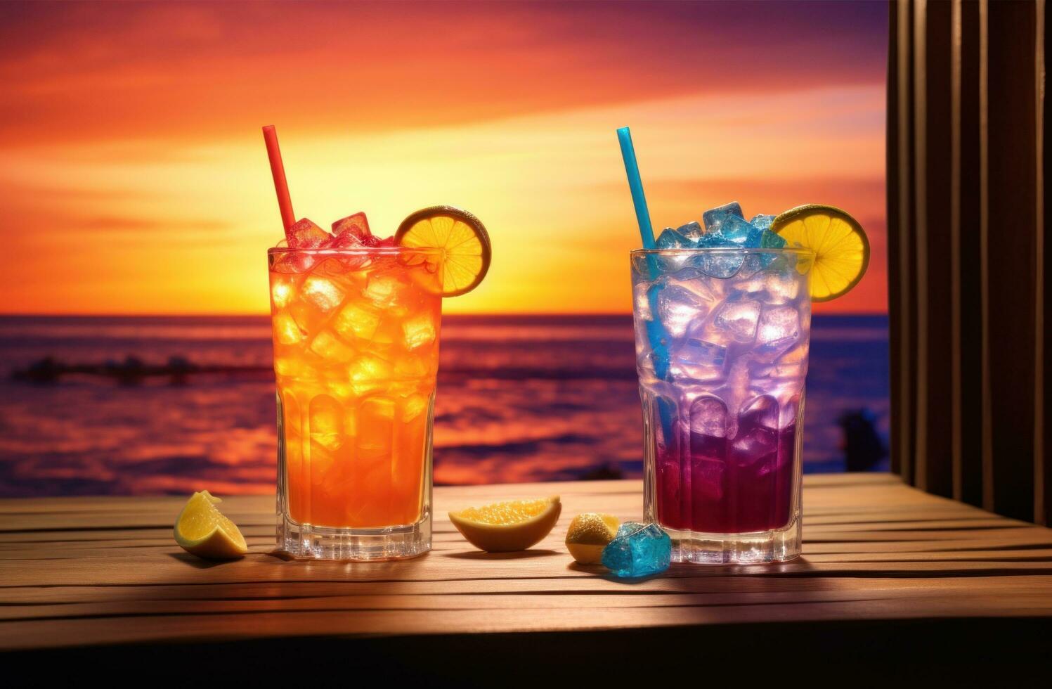 AI generated tiki drinks and cocktails in okinawa photo