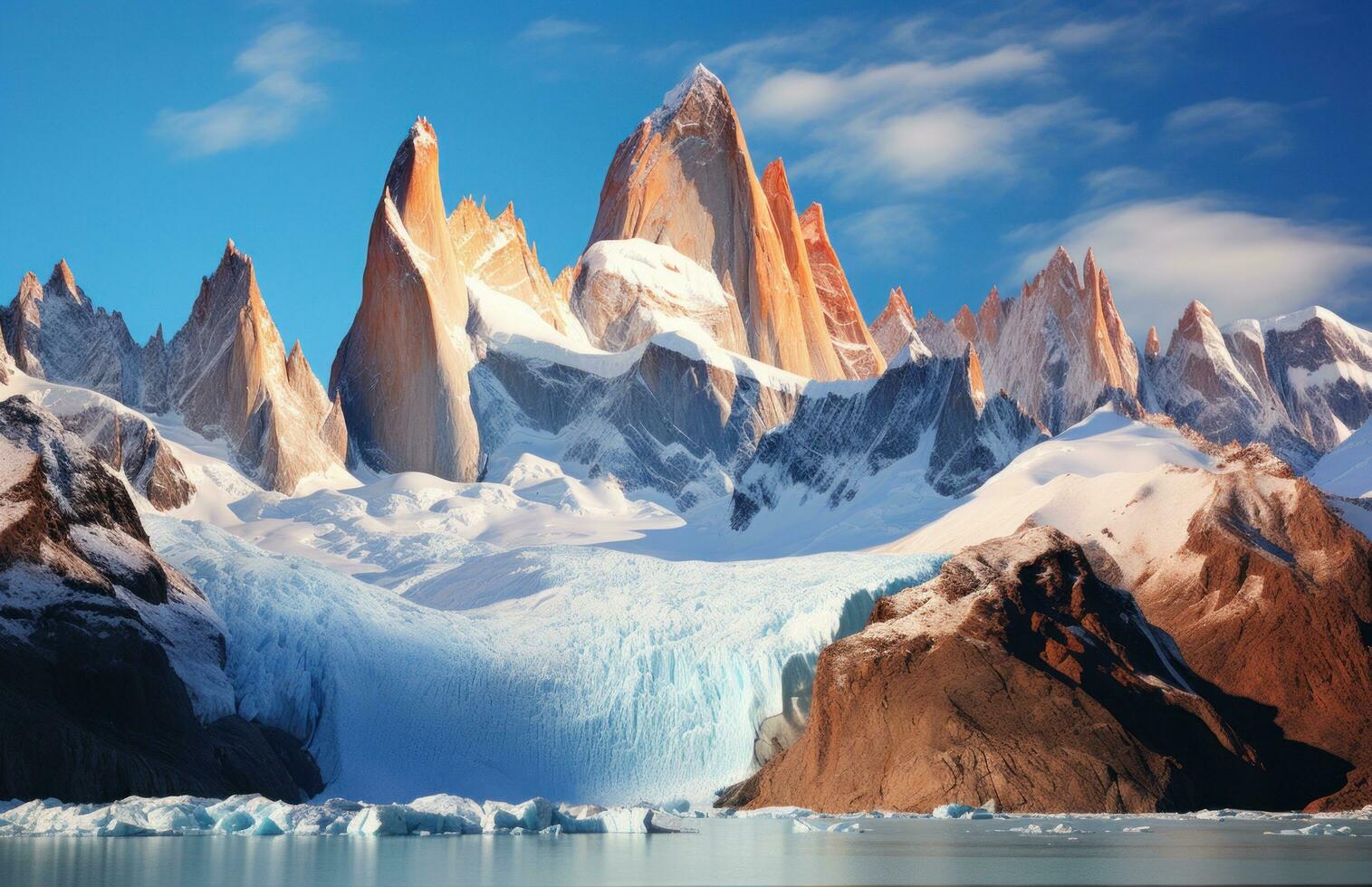 AI generated the snowy peaks of argentina, chile, u.s. map photo