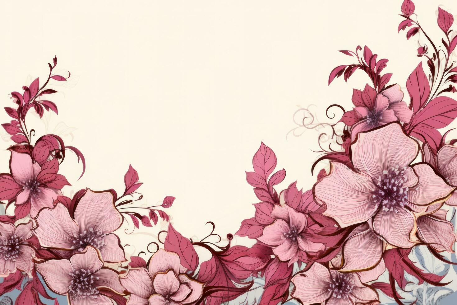 AI generated pink floral backgrounds pink flowers, photo