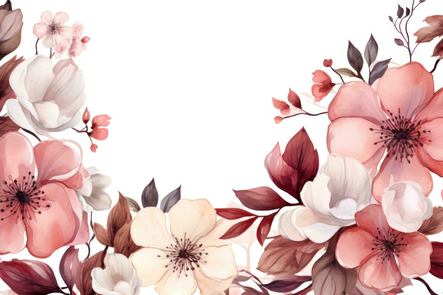 AI generated pink floral backgrounds pink flowers, photo