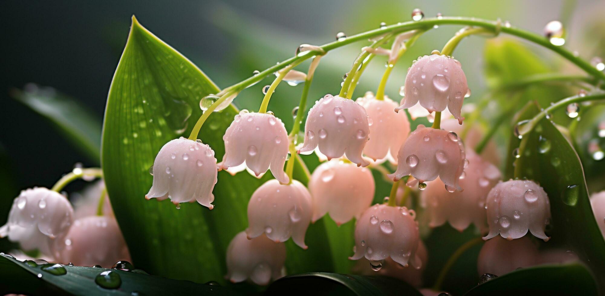 ai generado rosado y verde lirio de el Valle hd fondo de pantalla foto