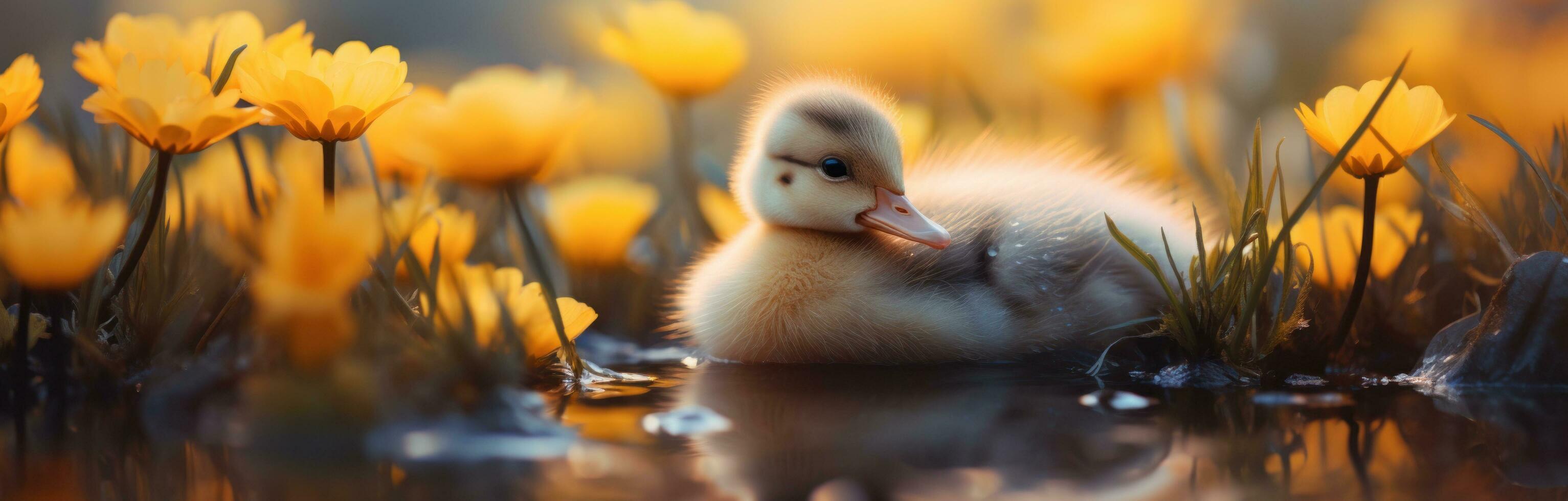 AI generated beautiful baby duck wallpapers photo