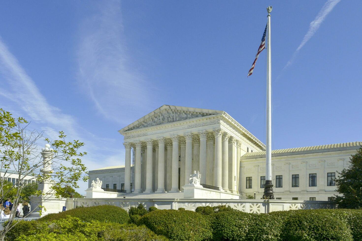 Washington DC, USA, 2023. Outside the Supreme Court in Washington DC photo