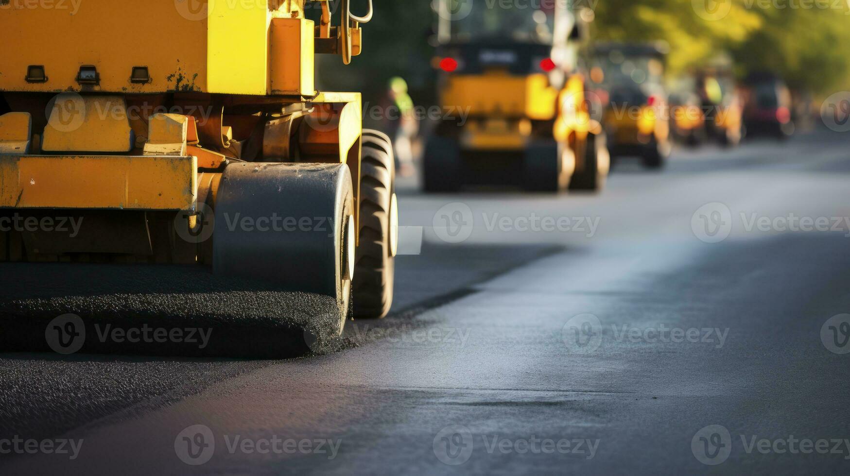 AI generated The Transformational Process of Asphalt Road Construction photo