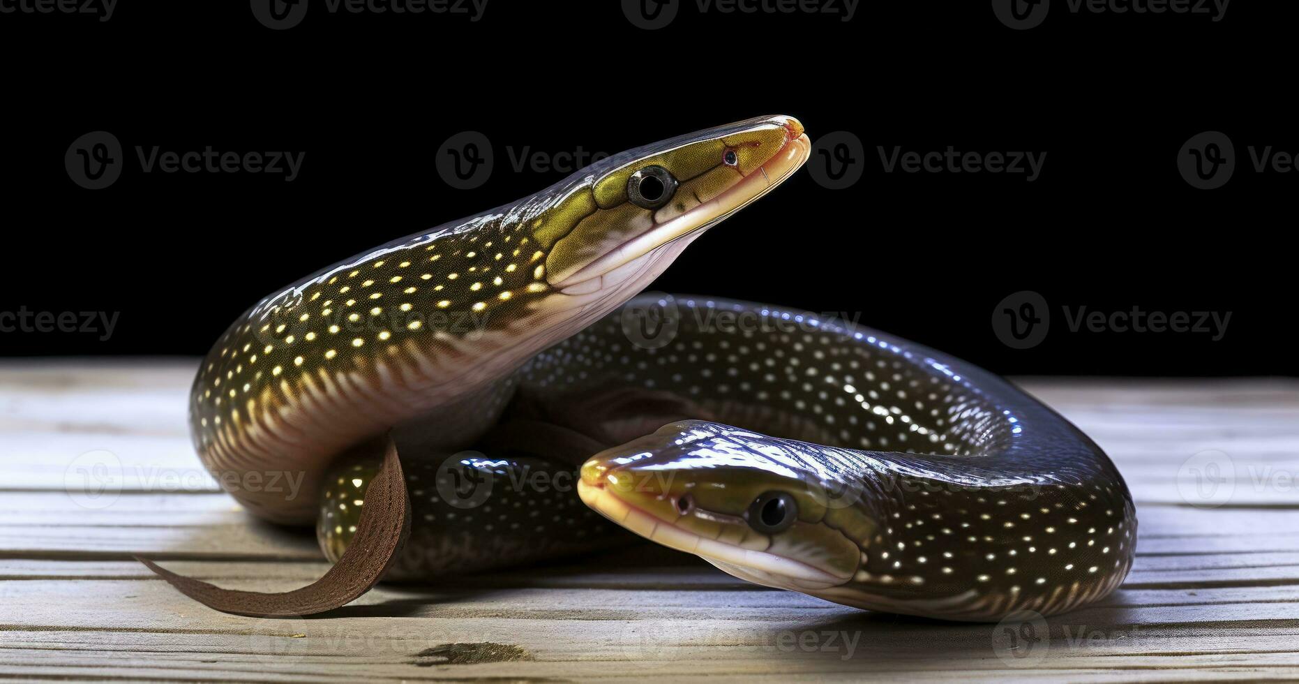 AI generated A Close Look at Two Lampreys, Nature's Fascinating Parasitic Fish photo