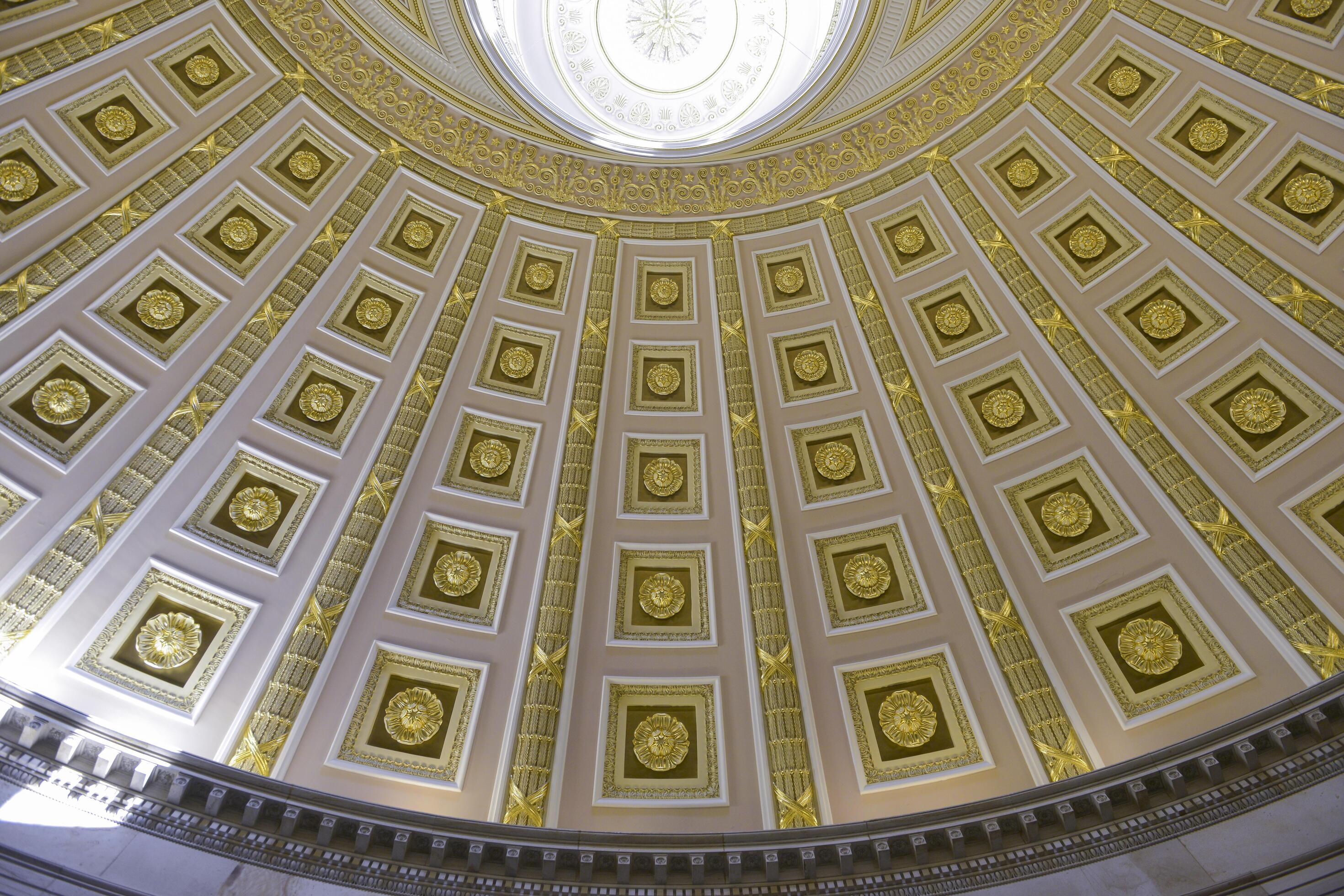 Washington DC, USA, 2023. Close up of the detail on ceilings in