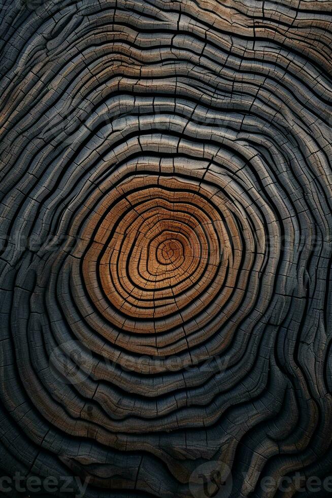 AI generated Wood larch texture of cut tree trunk photo