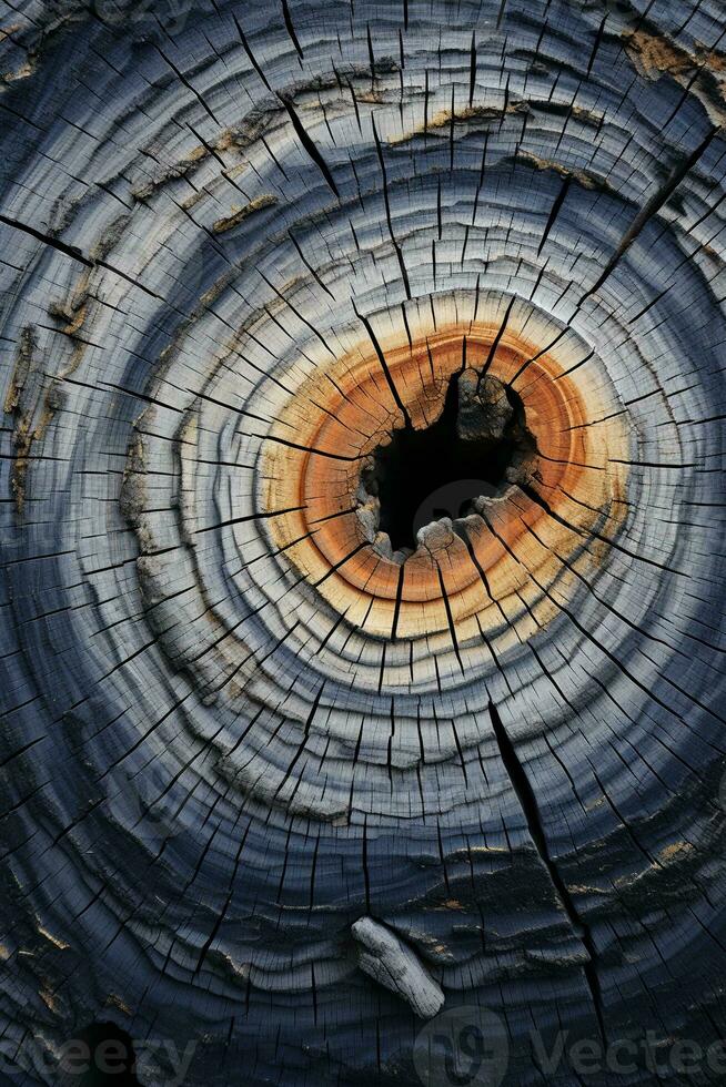 AI generated Wood larch texture of cut tree trunk photo