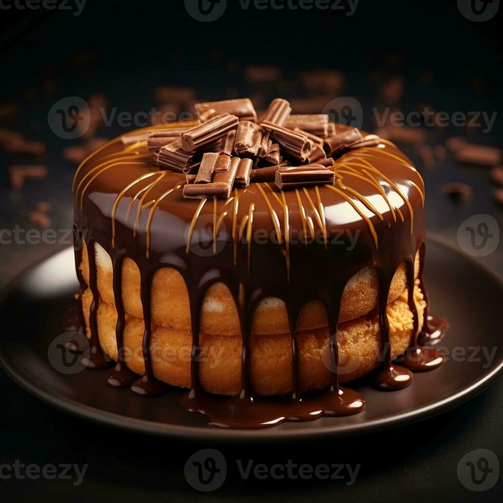 AI generated Appetizing big fresh pastry cake photo