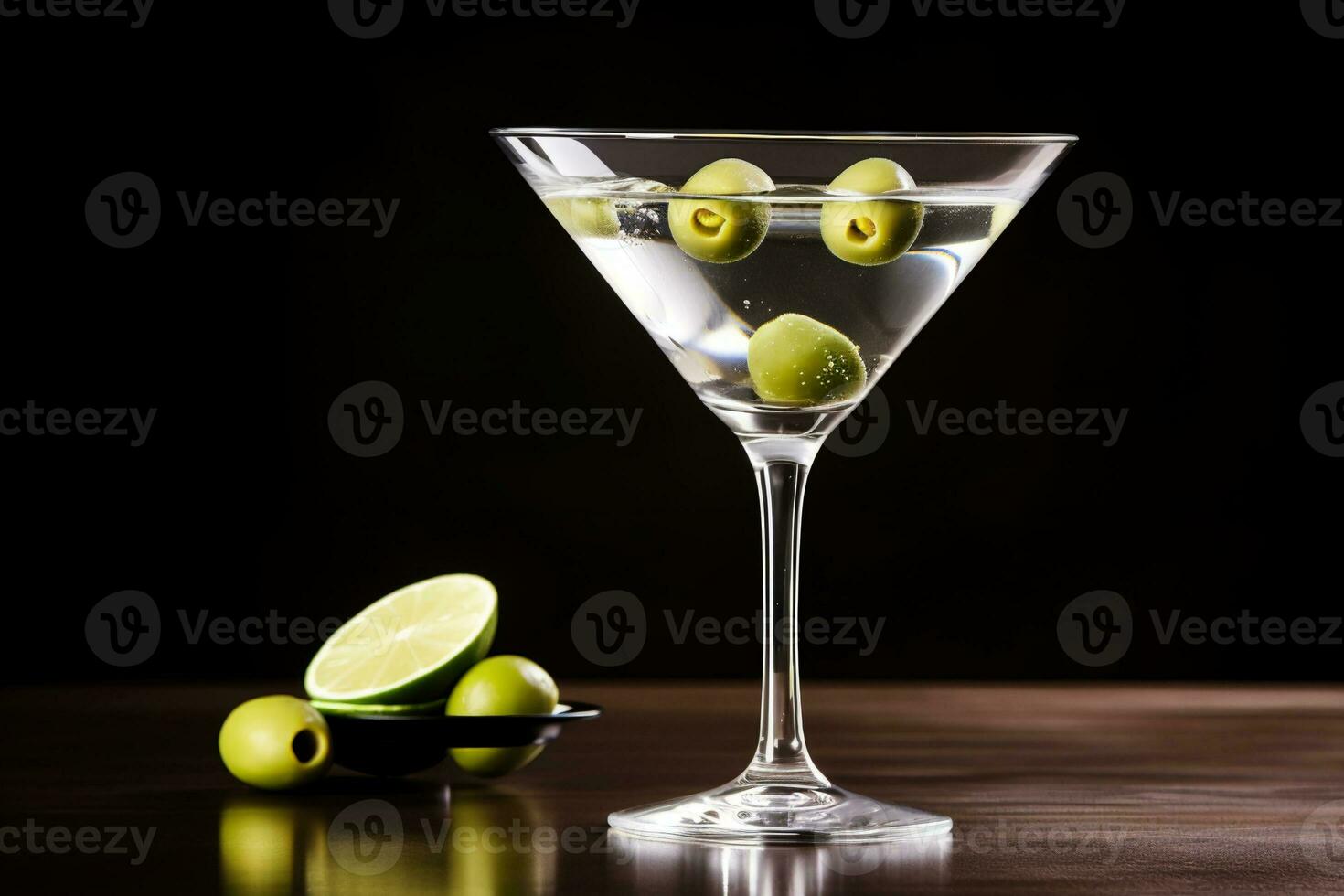 AI generated Close-up of drink in glass on table against white background photo