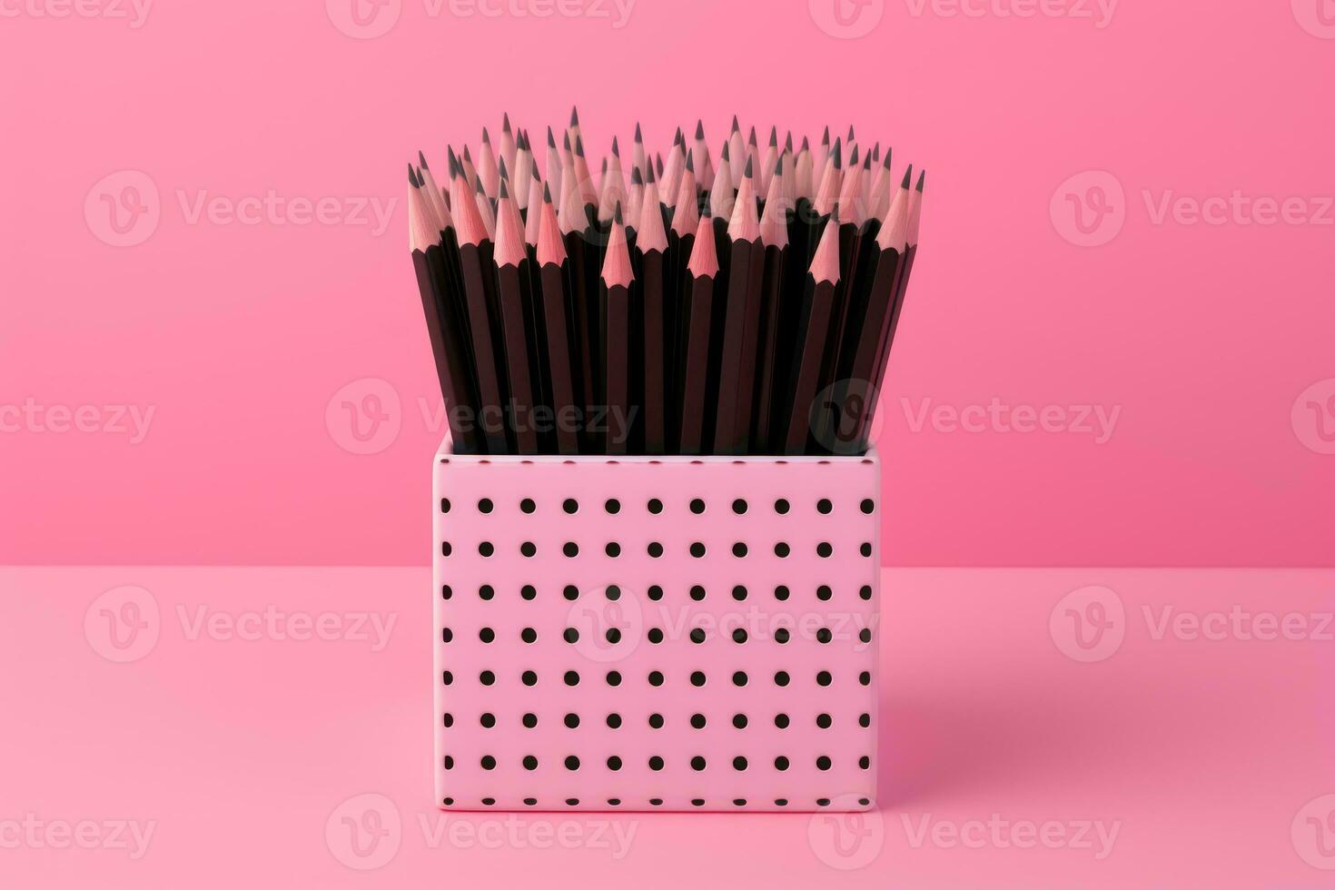 AI generated Pencil and pencils on colour background in box photo