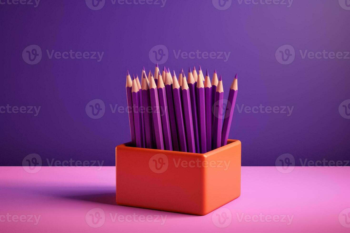 AI generated Pencil and pencils on colour background in box photo