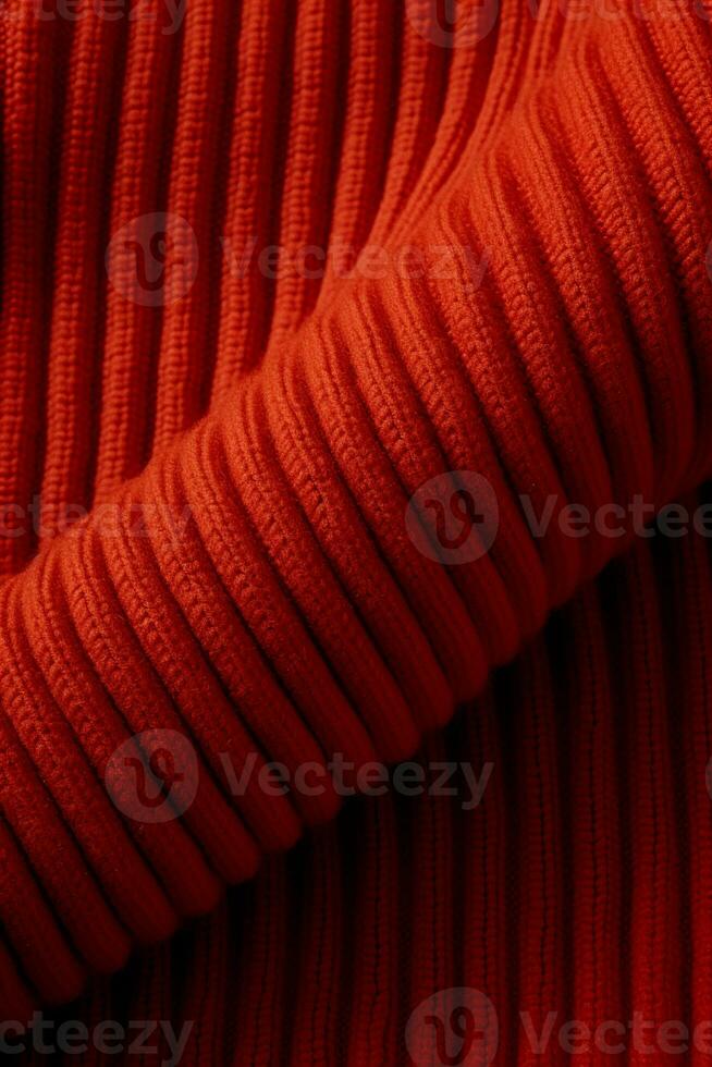 AI generated Red Corduroy Fabric Texture Background photo