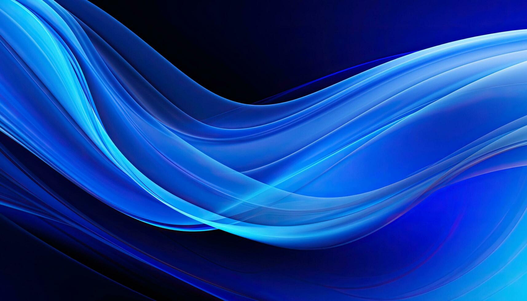 AI generated Abstract wave in blue background. Soft lines and shapes, delicate curves. Generative AI photo