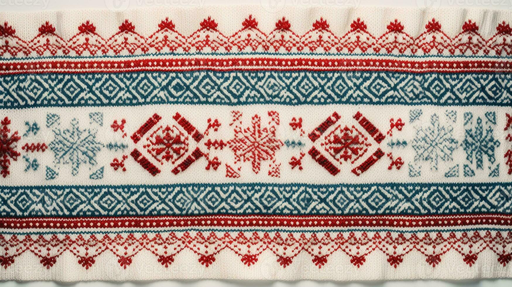 AI generated Fair Isle wool pattern fabric, ai photo