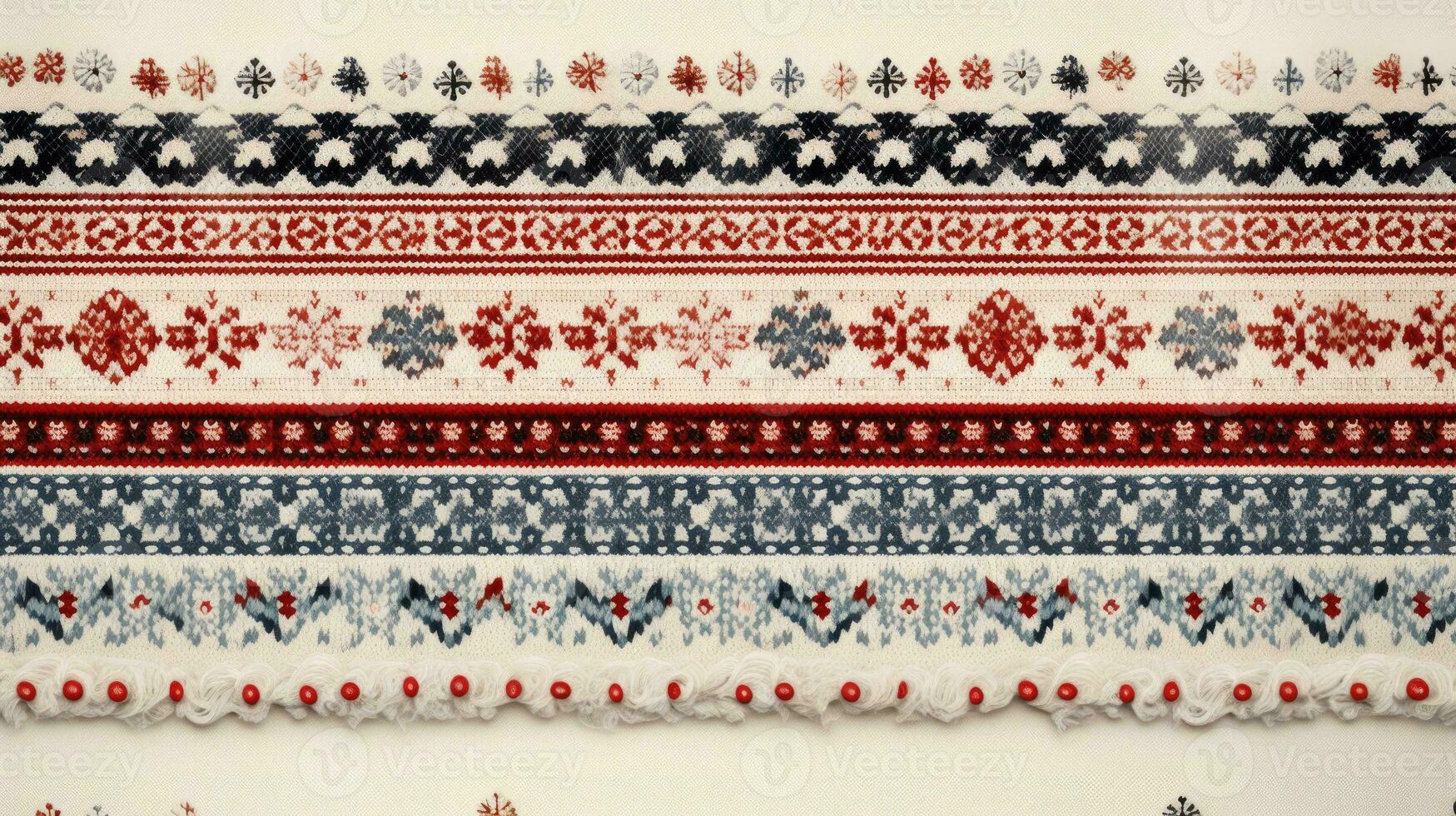 AI generated Fair Isle wool pattern fabric, ai photo