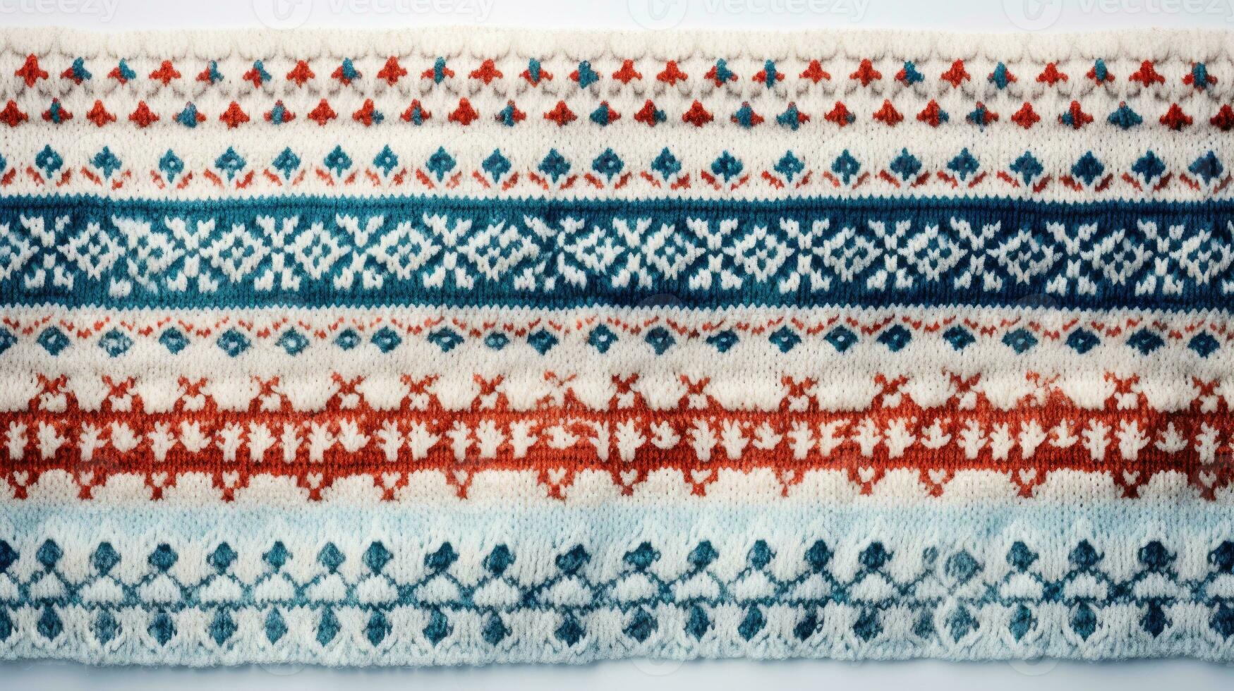 AI generated Fair Isle wool pattern fabric, ai photo