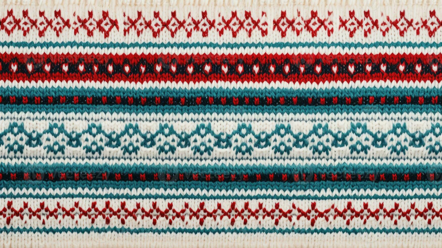AI generated Fair Isle wool pattern fabric, ai photo