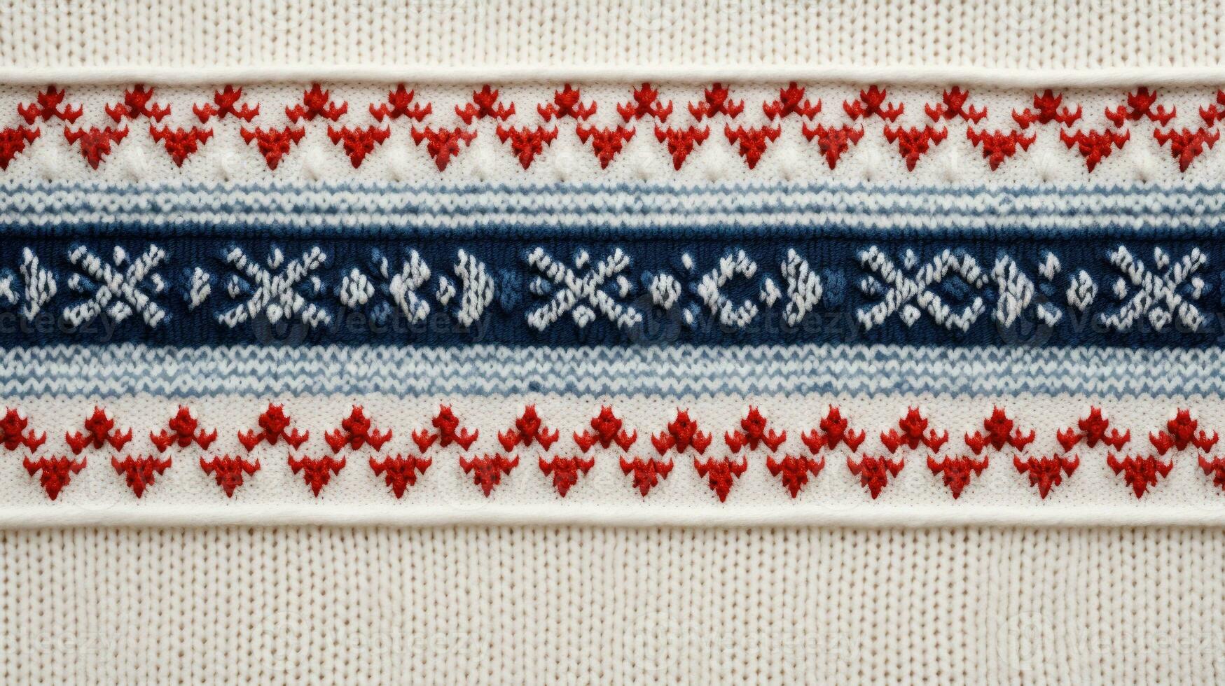 AI generated Fair Isle wool pattern fabric, ai photo