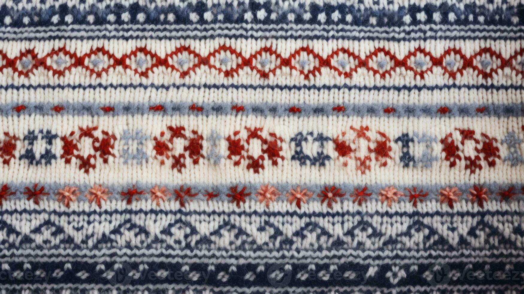 AI generated Fair Isle wool pattern fabric, ai photo
