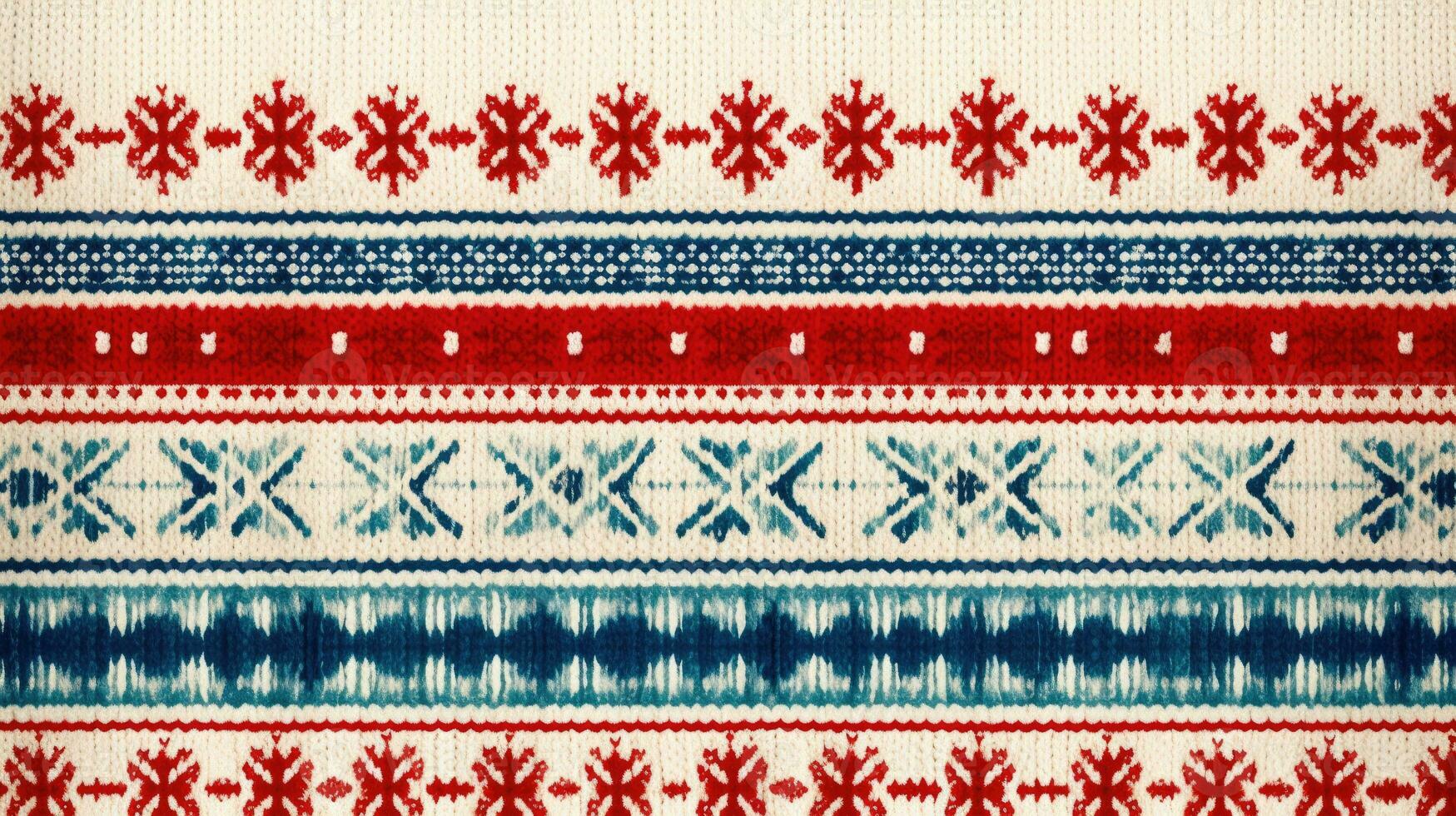 AI generated Fair Isle wool pattern fabric, ai photo